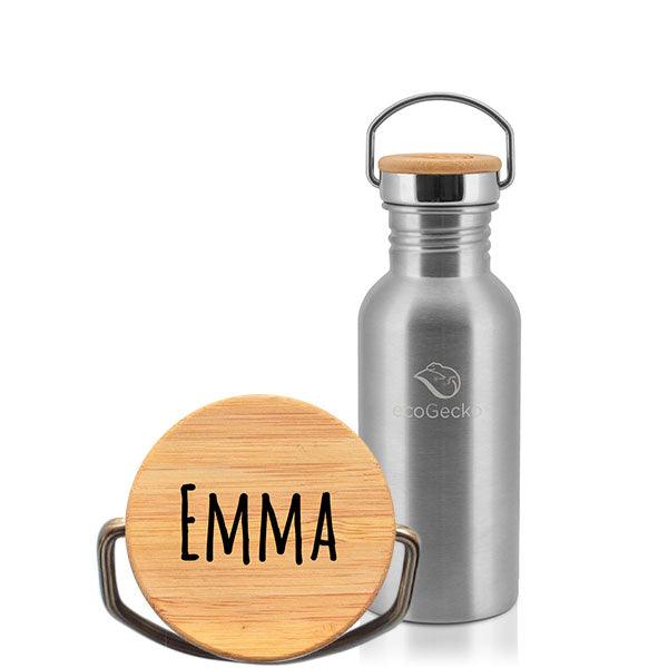 Edelstahl Trinkflasche 500ml (Gravur) - ecoGecko® 