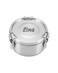 Brotdose Edelstahl 400ml (rund) (Gravur) - ecoGecko® 