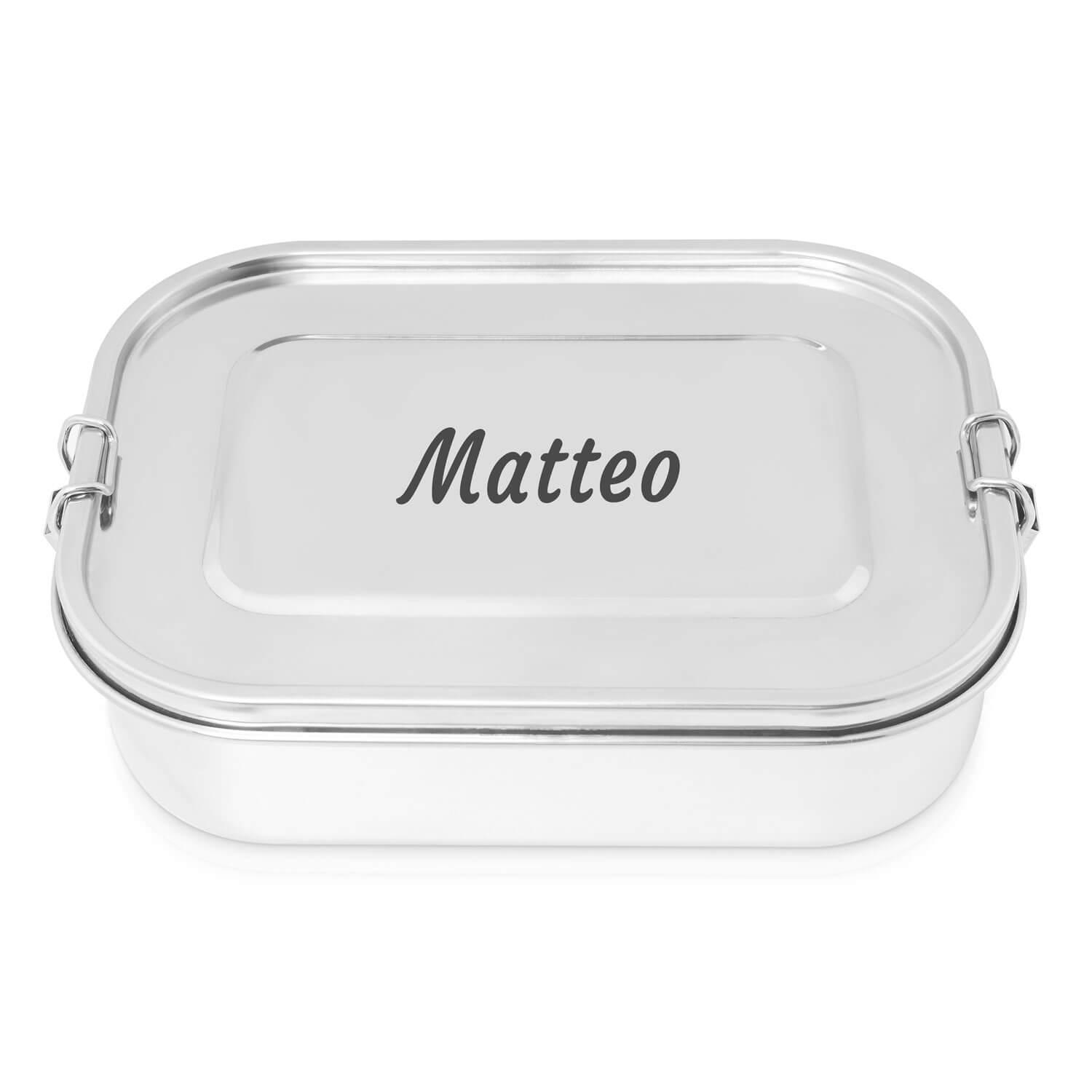 Brotdose Edelstahl 1400ml (Gravur) - ecoGecko® 