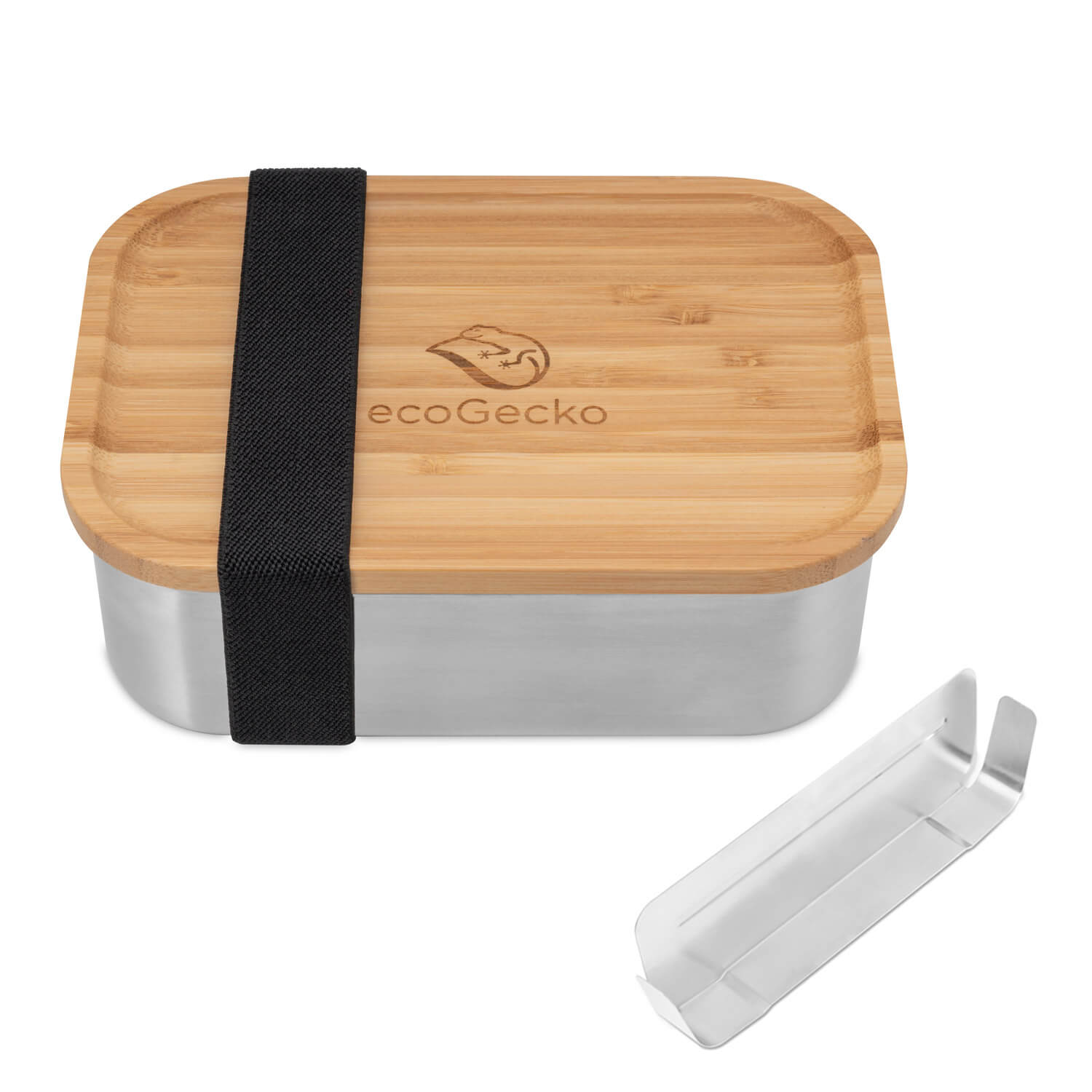 Brotdose Edelstahl 800ml mit Bambusdeckel